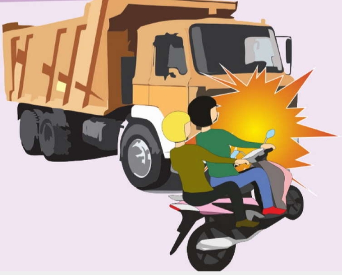 Ilustrasi Kecelakaan Motor Vs Truck