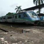 Kondisi KA Kertalaya di Stasiun Indralaya yang terbengkalai